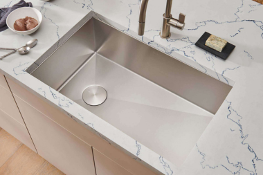 comparing kitchen sink styles for your home remodel undermount basin with quartz countertop custom built michigan