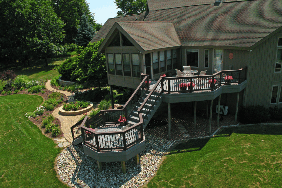 how to budget for your deck project with a design build firm multi tiered composite decking custom built michigan