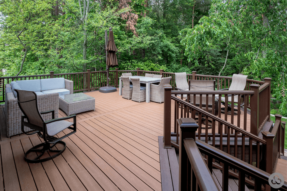 key benefits composite decking for deck project seating area and rails custom built michigan