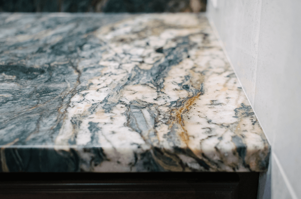 Beautifully patterned granite countertop