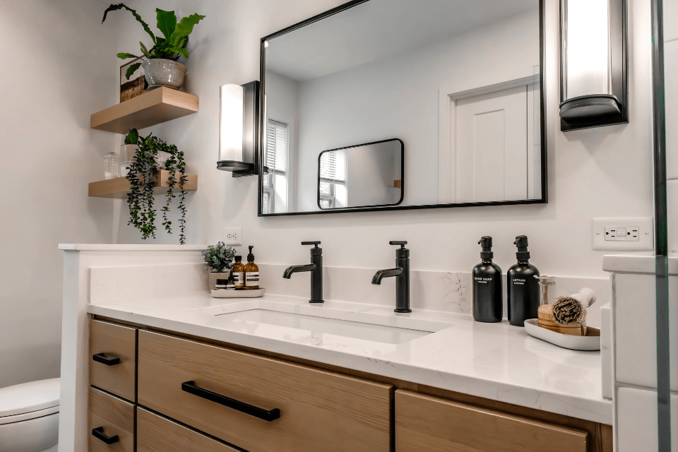 top bathroom mirror ideas for your home remodel double faucet sink with drawers custom built michigan