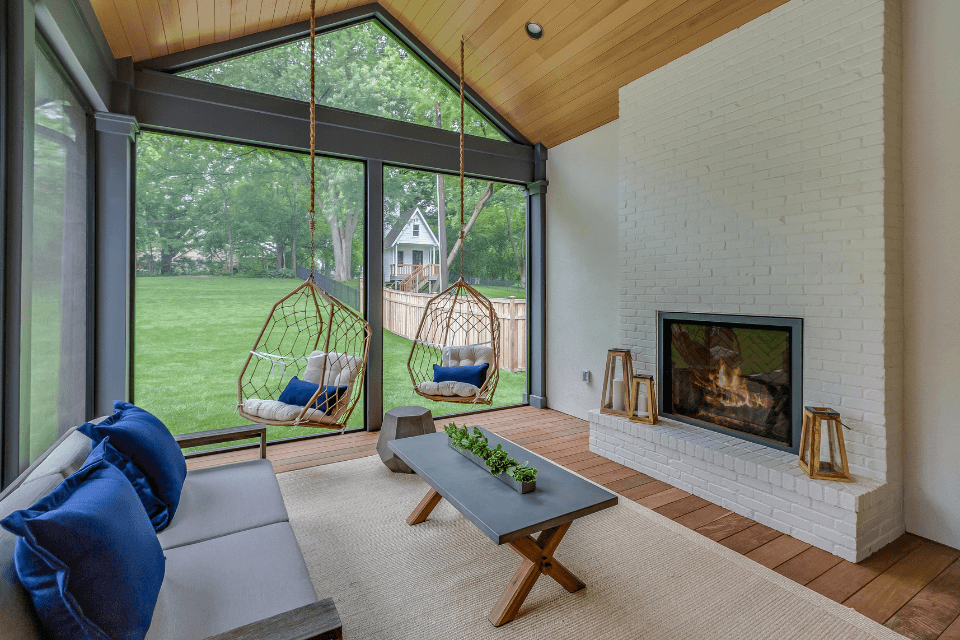how long does a home addition take to build in michigan sunroom with fireplace and couch custom built mi