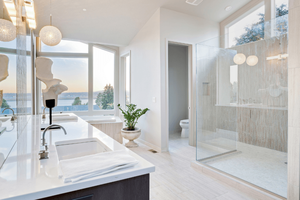 ultimate comparison for your bathroom flooring glass shower double sink vanity custom built michigan
