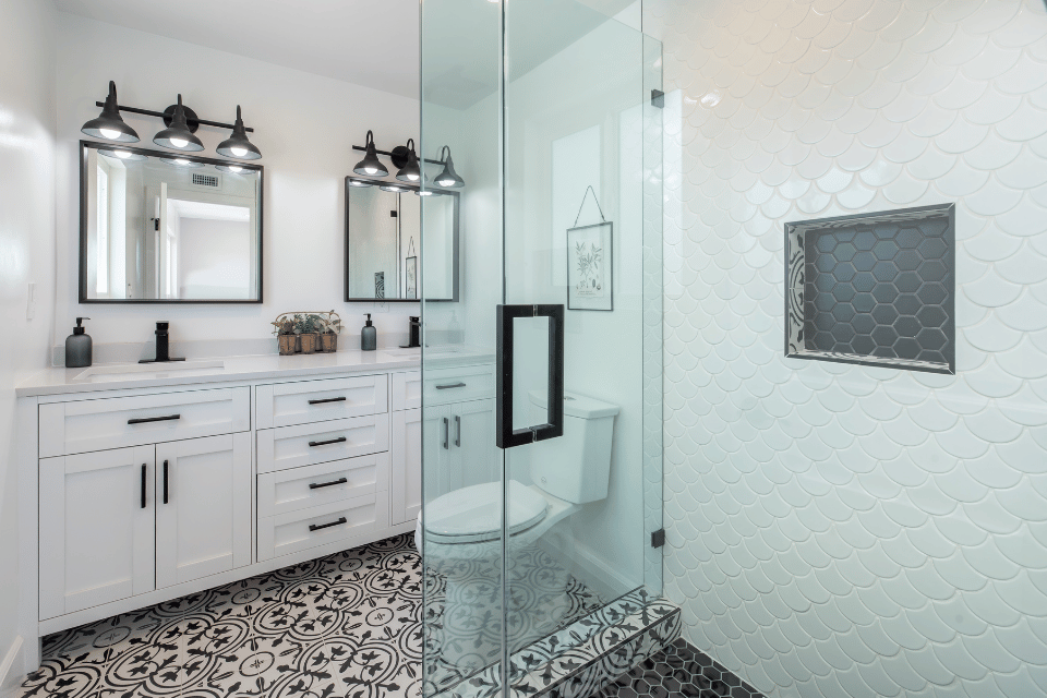 patterned tiles that will elevate your bathroom flooring unique pattern design with glass door shower custom built michigan