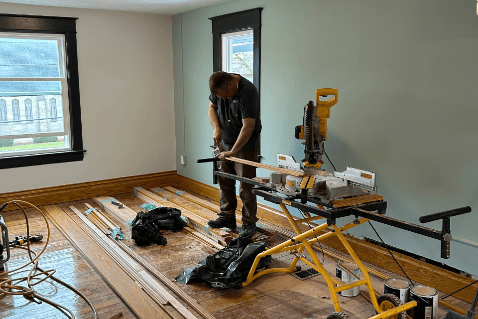 custom built carpenter working on home remodel lansing michigan