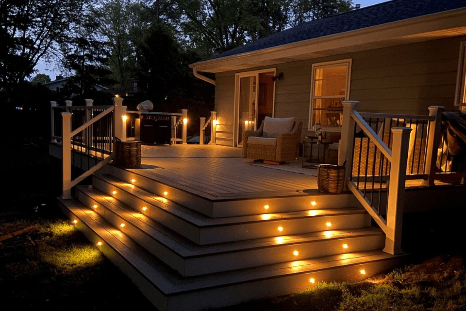 how much does deck lighting cost in michigan stair riser and cap lights custom built okemos