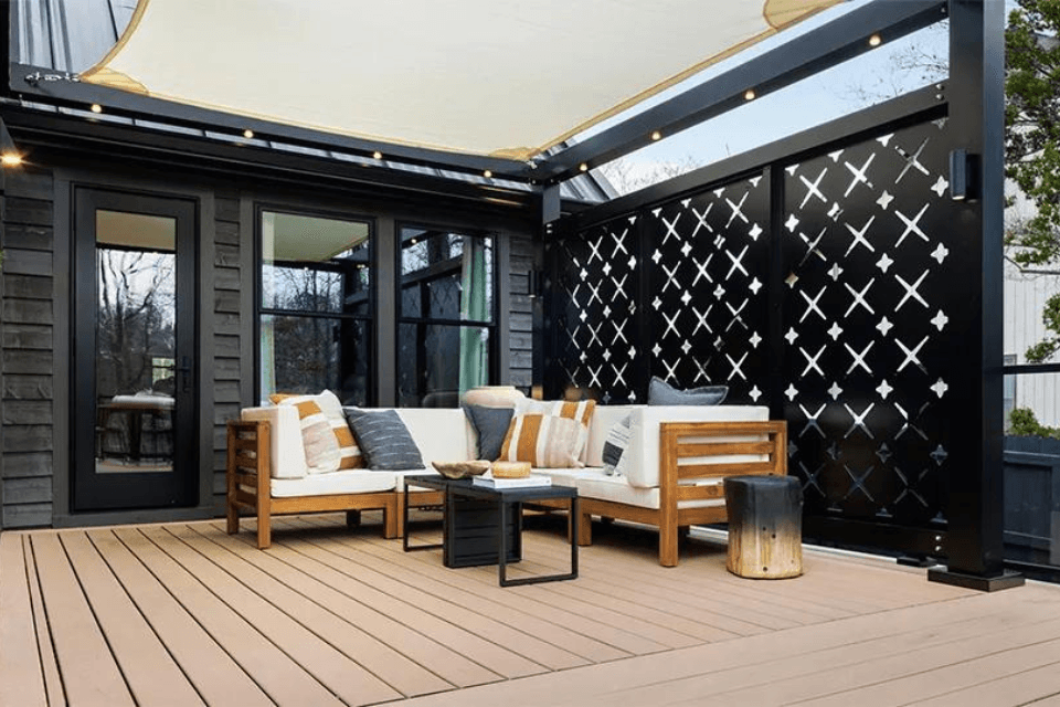 comparing michigan deck privacy solutions custom composite screen with furniture custom built okemos