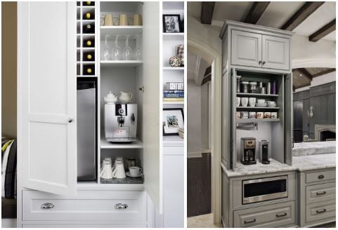 Coffee cabinet designs for a kitchen