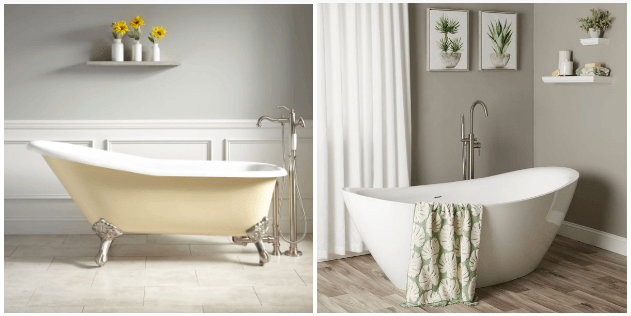 Single and Double Slipper Standalone bathtubs